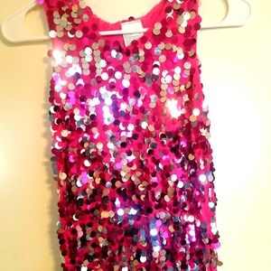 Pink sequined tank